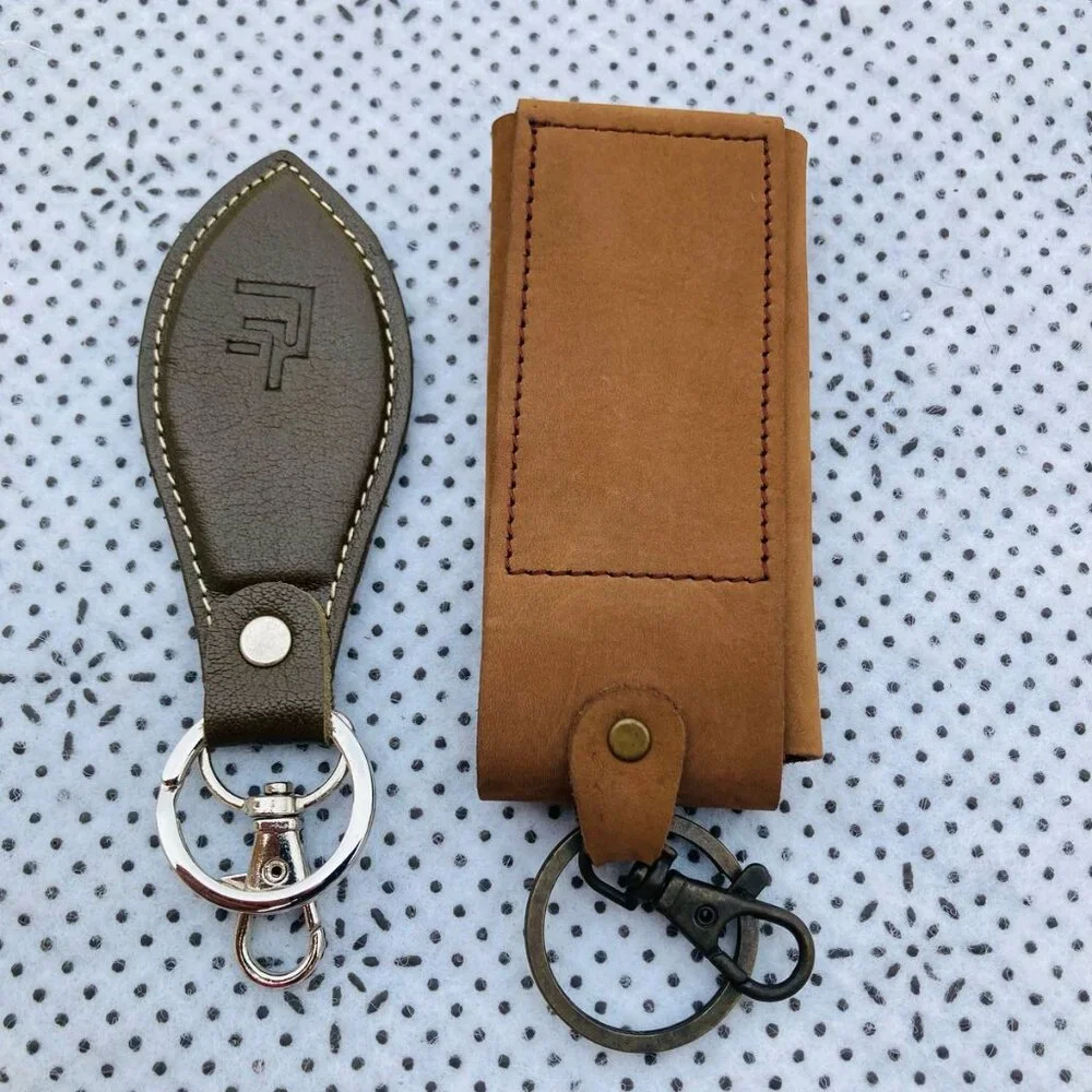 2 Leather Handmade Keys Holder Key Chain Genuine Leather Keychain New